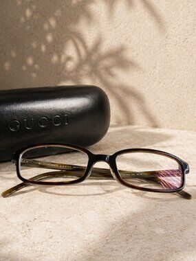 Gucci GG1504 Eyeglass Frames Tortoise Brown Italy Vintage RX Optical Glasses